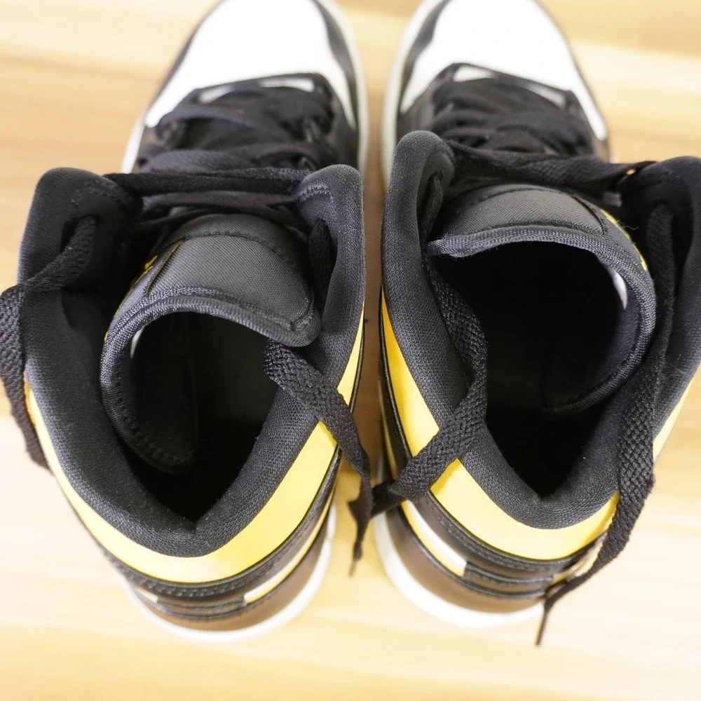 Nike Air Jordan 1 Mid Mens 11 University Gold Black White Sneakers 554724-177